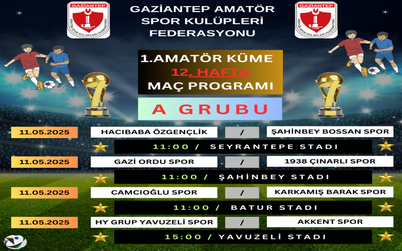 1. AMATÖR KÜME MAÇ PROGRAMI AÇIKLANDI.