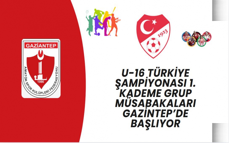 U-16 Türkiye Şampiyonası 1. Kademe Grup Müsabakaları Gaziantep’te Başlıyor.